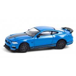 2021 Ford Mustang Mach 1 blue and black stripe GL Muscle  24 Greenlight 1/64 - 13290 F  - Passion Diecast 