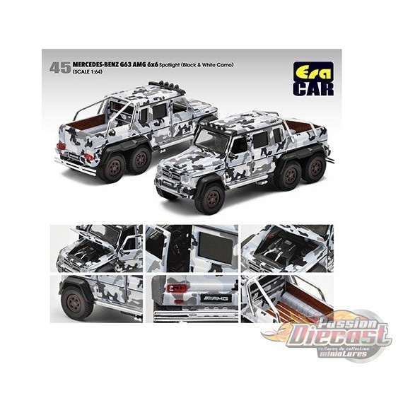 Mercedes Benz G63 AMG 6x6  Black & White Camouflage  - Era  Car 1/64 - MB206X6RN45 -  Passion Diecast 