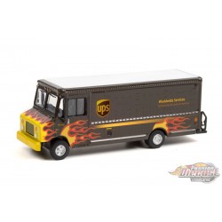 2019 United Parcel Service (UPS) Worldwide Services with Flames - Package Car  - Greenlight 1/64 - 33210 B - Passion Diecast 