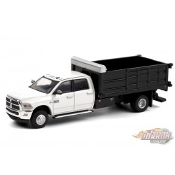 2018 Ram 3500 Dually Landscaper Dump Truck White - Dually Drivers  6 - Greenlight 1-64 - 46060 D -  Passion Diecast