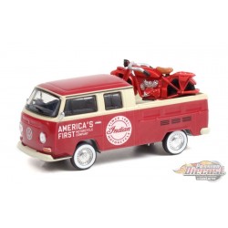 1968 Volkswagen Type 2 Double Cab Pickup Indian Motorcycle Sales - Club Vee-Dub Series 13  Greenlight 1/64  - 36030 A