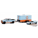 (Web Only) Racing Hitch & Tow 3 - 2021 Chevrolet Silverado and 2021 Chevrolet Corvette C8 Stingray 1/64 GREENLIGHT - 31110 C