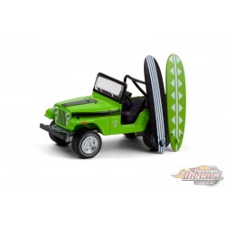 1971 Jeep CJ-5 Renegade et Surfboards - The Hobby Shop Series 10 -1/64 Greenlight - 97100 B - Passion Diecast