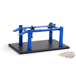 Four-Post Lifts - Blue- Auto Body Shop Serie 1- Greenlight 1/64 - 16100 A  - Passion  Diecast
