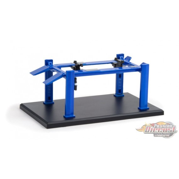 Four-Post Lifts - Blue- Auto Body Shop Serie 1- Greenlight 1/64 - 16100 A  - Passion  Diecast