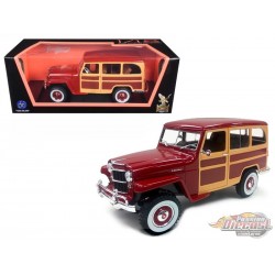1955 Jeep Willys Station Wagon  - Bourgogne- 1/18 Road Signature - 92858 BG - Passion Diecast