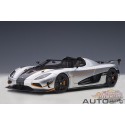 Koenigsegg Agera RS - Moon Silver / Carbon Black /orange Accents - Autoart 1/18 - 79024