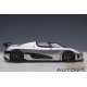 Koenigsegg Agera RS - Moon Silver / Carbon Black /orange Accents - Autoart 1/18 - 79024 - Passion Diecast