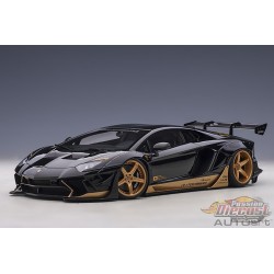 (Free shipping) Lamborghini Aventador LB WORKS - Gloss Black / Gold Accents - Autoart  79184