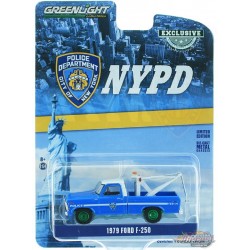1979 Ford F-250 with Drop in Tow Hook - New York City Police Dept (NYPD) - GREENMACHINE 1/64  Exclusive - 30224GR