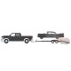 2018 Ram 2500 et Scorched 1958 Plymouth Fury sur Remorque Flatbed - Christine (1983) - 1/64 Greenlight - 31120 B -PassionDiecast