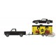 1981 Chevrolet C-10 Custom Deluxe & 1979 Pontiac Firebird Trans Am in Enclosed Car Hauler - Rocky II - 1/64 Greenlight - 31120 A