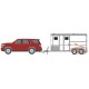 2021 Chevrolet Tahoe in Cherry Red Tintcoat with Horse Trailer - Hitch & Tow 23, 1/64 Greenlight - 32230 C