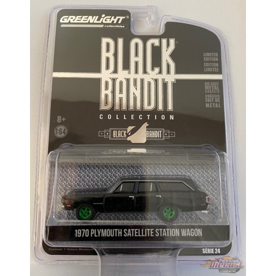 1970 Plymouth Satellite Station Wagon - Black Bandit Series 24   1-64 GREENMACHINE 28050 AGR