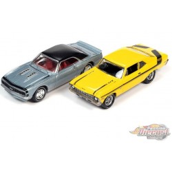 1967 Chevrolet Camaro  / 1970 Chevrolet  Deuce Nova - YENKO -  Set de 2 -  Johnny Lightning 1:64 - JLSP129 - Passion Diecast 