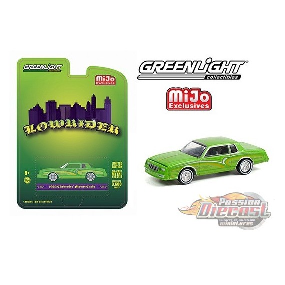 1982 Chevrolet Monte Carlo Lowrider Green - Mijo Exclusives - 1/64 Greenlight - 51388 - Passion Diecast