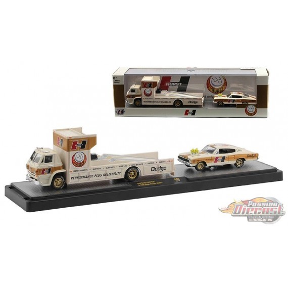 HURST- 1966 Dodge L600 COE & 1966 Dodge Charger HEMI -  M2 1/64 - 36000 42  A -  Passion Diecast 