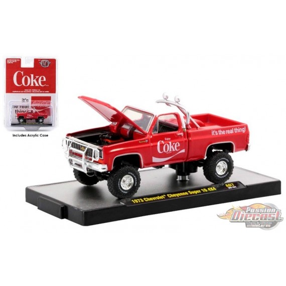 Coca-Cola - 1973 Chevrolet Cheyenne Super 10 4x4 Pickup -  M2  1:64  - 52500-A07 A - Passion Diecast 