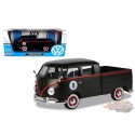 Volkswagen Type 2 T1 Pickup double cabine noir mat - Motormax 1-24 - 79562