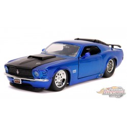 1970 Ford Mustang Boss 429 en Bleu Candy  "Bigtime Muscle" - Jada 1/24 -31647 - Passion Diecast 