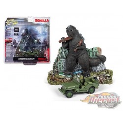 Godzilla Facade- Willys Jeep MB Japan Police Vert - Johnny Lightning -  1:64 - JLSP065 - Passion Diecast 