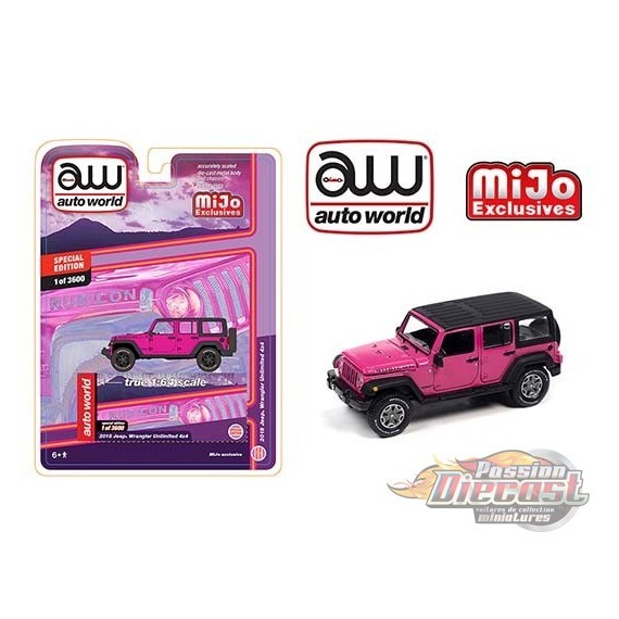 2018 Jeep Wrangler Rubicon Unlimited 4x4 - Rose - Auto World 1/64 Premium - CP7753 - Passion Diecast