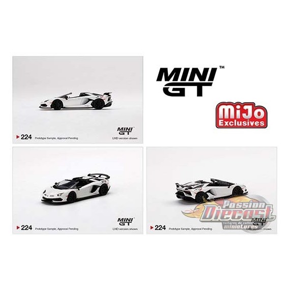 Lamborghini Aventador SVJ Roadster Bianco Canopus -  MINI GT 1:64 - MGT00224 - Passion Diecast 