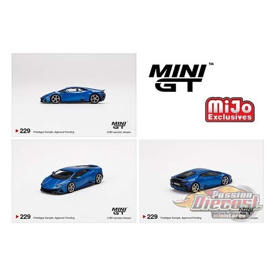Lamborghini Huracán EVO Bleu Eleos -  MINI GT 1:64 - MGT00229 - Passion Diecast 