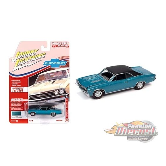 1967 Chevrolet Chevelle SS   Turquoise émeraude  - Muscle Cars USA 2021 Release 1 - Johnny Lightning 1:64 - JLSP138 A