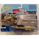 1980 Toyota Land Cruiser Flat Black Dirty with Open Trailer - White Lightning  1:64 - JLBT013 BGR