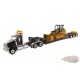 International HX520 / remorque à plateau surbaissé XL 120 HDG et Chargeuse à chenilles 963Ke Cat - Diecast Master 1/50 - 85599
