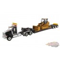 International HX520 / remorque à plateau surbaissé XL 120 HDG et Chargeuse à chenilles 963Ke Cat - Diecast Master 1/50 - 85599