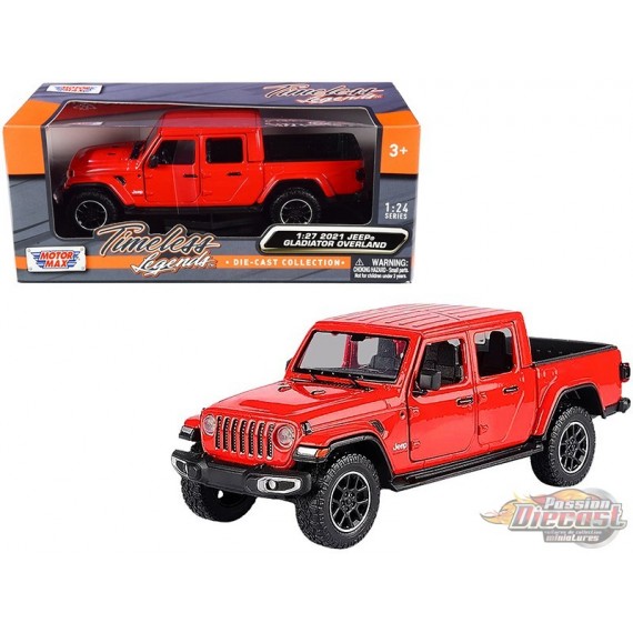 2021 Jeep Gladiator Overland Hard  Top Rouge - Motormax 1/24 - 79367 RD  - Passion Diecast 