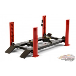 Four-Post Lift  in Red with Dark Gray Ramps -  Greenlight -  1/18 - 13592