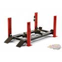 Four-Post Lift  in Red with Dark Gray Ramps -  Greenlight -  1/18 - 13592