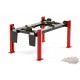 Four-Post Lift  in Red with Dark Gray Ramps -  Greenlight -  1/18 - 13592 - Passion Diecast 