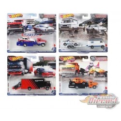 Team Transport  Case M  2021 Ensemble de 4 - Hotwheels 1/64 -  FLF56-956M  -  Passion Diecast 
