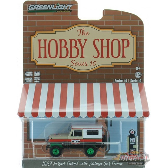 1967 Nissan Patrol - Texaco with Vintage Texaco Gas - The Hobby Shop Series 10 - 1/64 GREENMACHINE - 97100 AGR