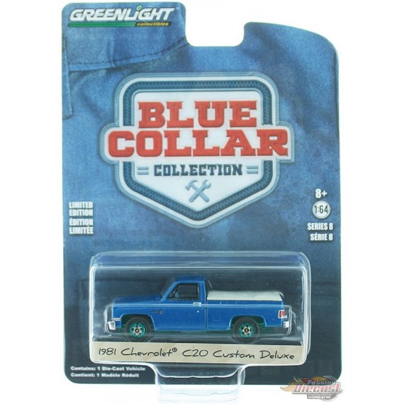 1981 Chevrolet Custom Deluxe 20  poly bleu clair- Blue Collar Collection  8 - GREENMACHINE 1/64 - 35180 DGR Passion Diecast