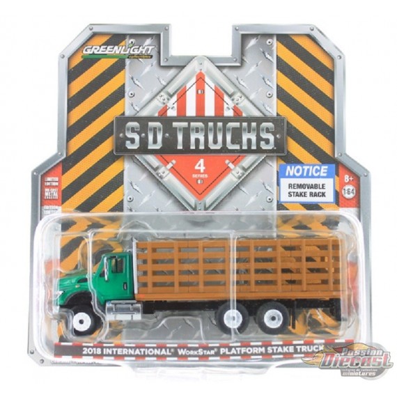 2018 International WorkStar Platform Stake Truck SD Trucks Serie 4 GREENMACHINE 45040BGR