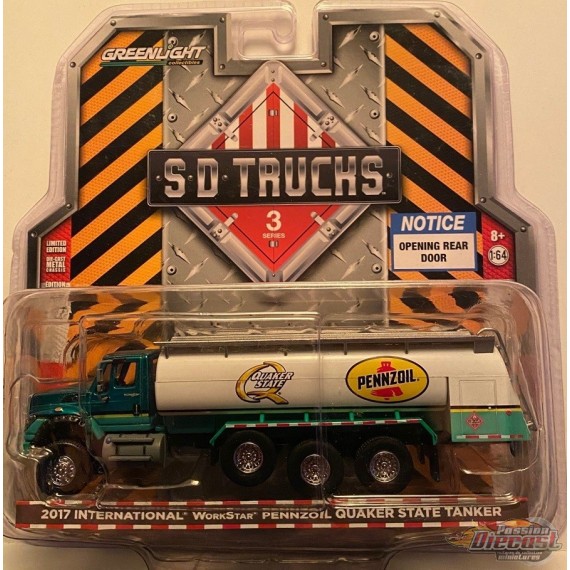 SD Trucks 3 - 2017 International WorkStar Tanker Truck - Pennzoil Quaker State 1-64 GRENNMACHINE GL-45030CGR