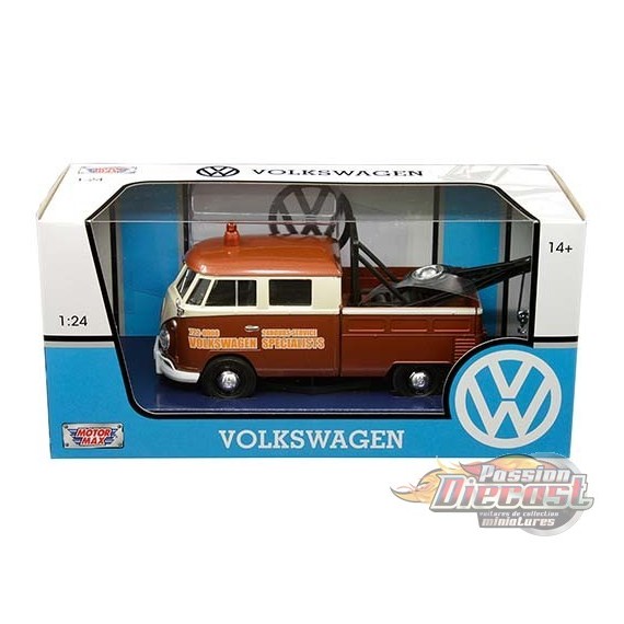 Volkswagen Type 2 T1 Pickup Tow Truck Brown/Cream - Motormax 1-24 - 79585 -  Passion Diecast