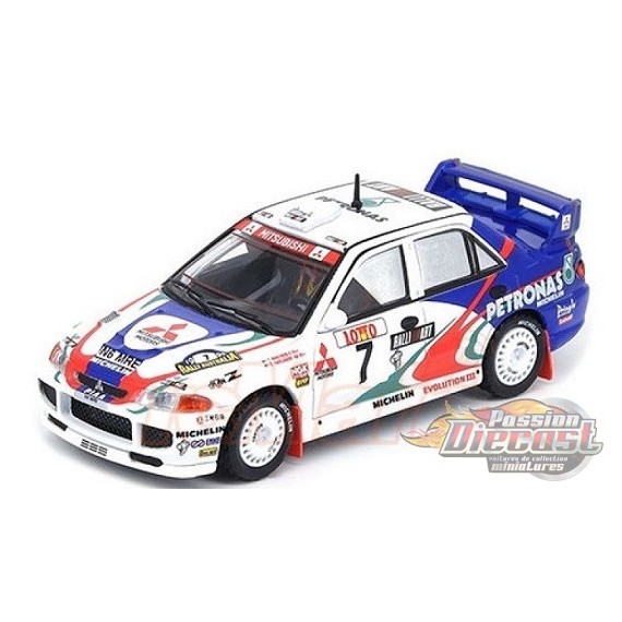 Mitsubishi Lancer Evolution III n°7 Australia Rally 1996 Blanc/Bleu - INNO 64 - 1/64  - IN64-EVO3-AU- Passion Diecast 