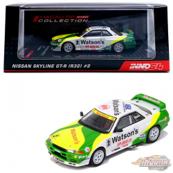 Nissan Skyline GT-R (R32) n°2 "WATSON'S" Macau Guia Race 1991 Mark Skaife White/Green - INNO 64 - 1/64  - R32-MGP20WS