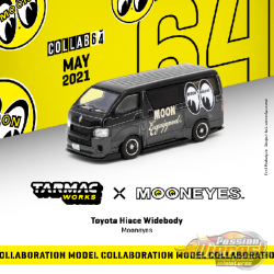 Toyota Hiace Widebody Mooneye's Noir - Tarmac Works  Hobby  - 1/64  - T64-038-ME2- Passion Diecast 