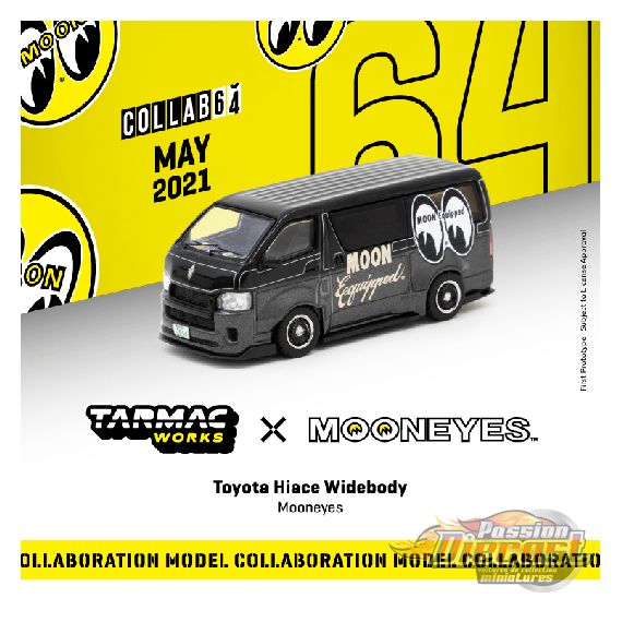 Toyota Hiace Widebody Mooneye's Noir - Tarmac Works  Hobby  - 1/64  - T64-038-ME2- Passion Diecast 