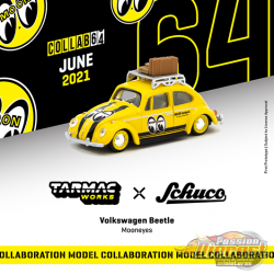 Volkswagen Beetle avec porte-bagages et bagages Mooneyes - Tarmac Works / Schuco  - 1/64 - T64S-006-ME1 - Passion Diecast 