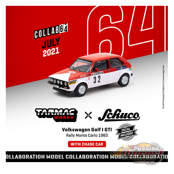 Volkswagen Golf GTi Rally Monte Carlo 1983 - Tarmac Works / Schuco  - 1/64 - T64S-008-MAR- Passion Diecast 