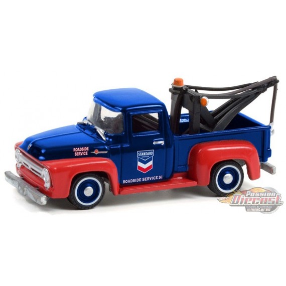 1954 Ford F-100 avec Drop-in Tow Hook - Standard Oil Company - Running on Empty 13 - 1/64 Greenlight - 41130 A - Passion Diecast