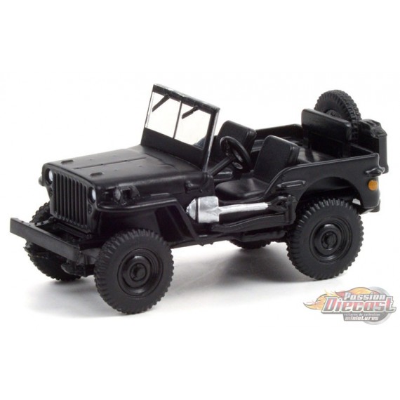1942 Willys MB Jeep - Black Bandit Series 25 1/64 Greenlight - 28070 A -  Passion Diecast